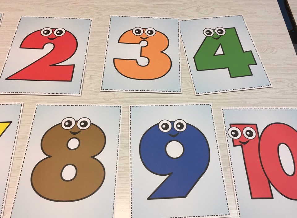 QUICK SALE 0 - 10 Full color Number People cards- Pre school ...