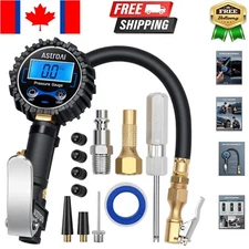 Precision Tire Pressure Gauge & Inflator - 250 PSI, Black Stainless Steel