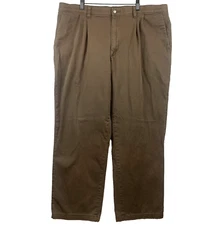 LEE Chino Pants Mens Sz 42 x 30 Brown Custom Fit Waistband Classic Church Office