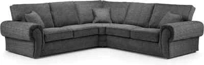 GAMZO WILCOT/VERONA CORNER SOFA SET SEATER GREY / FOOTSTOOL / SWIVEL CHAIR FURNITURE