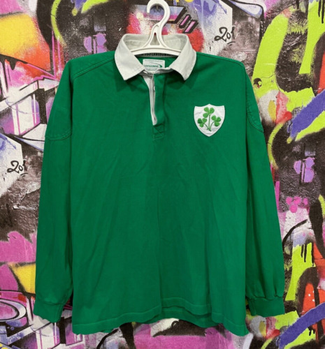 1987 Ireland National Rugby Team IRFU Home Longsleeve Jersey Shirt Mens size XXL