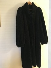 Size 6 Faux Fur Black Coat, Ballon Sleeves-made In Hungary