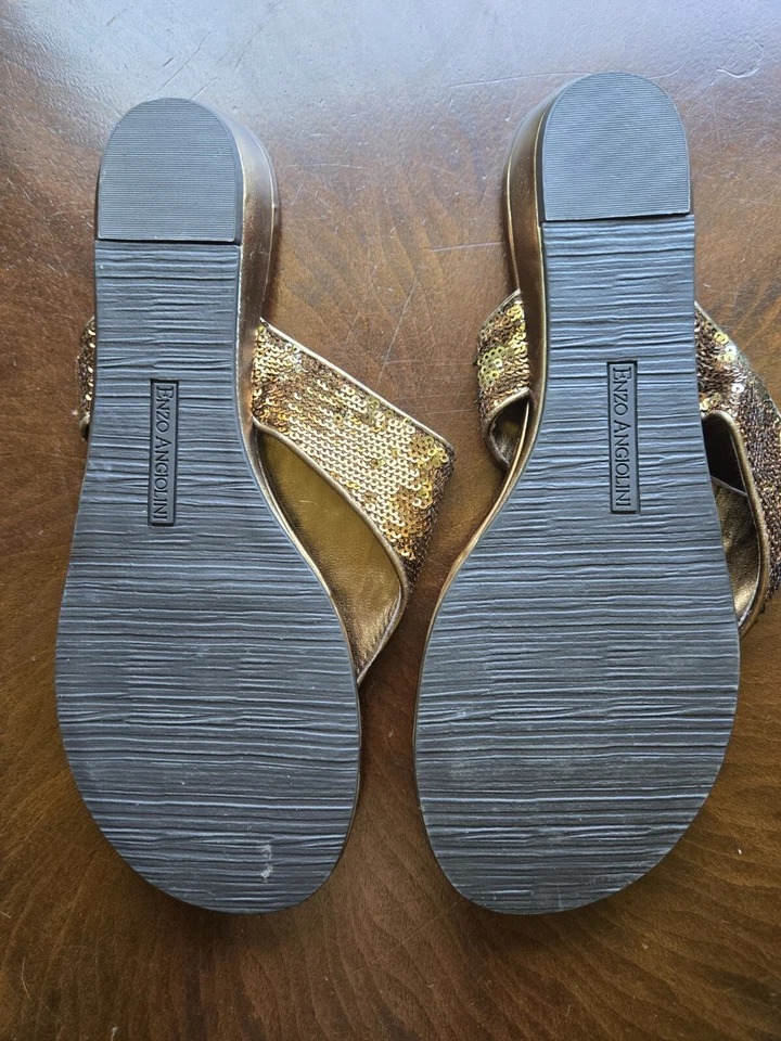 Vintage Enzo Angiolini Copper Gold Sandals - Image 4 of 4