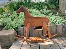 Handmade Large Wooden Rocking Horse, plant stand, saddle stand, photo prop
