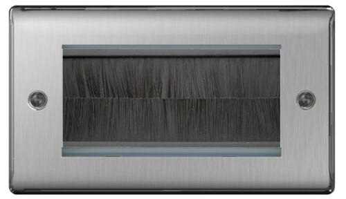 BG Nexus Brushed Steel Switches & Sockets Full Range Satin Chrome Grey Inserts - Picture 59 of 91