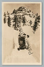 Snow Clearing Machine DONNER SUMMIT California RPPC Winter Photo—Nevada County