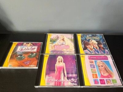 RARE Barbie Game Lot Fashion Show Gymnastics Hollywood Beauty Rapunzel PC 2004