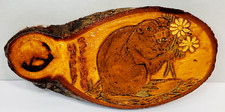 Live Edge Hand Carved Burned Wall Decor HAPPY...