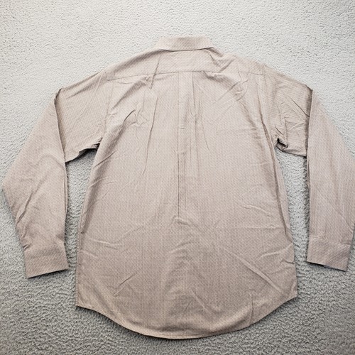Hart Schaffner Marx Dress Shirt Mens Medium Brown Button Up Long Sleeve Classic - Picture 3 of 12