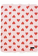 VICTORIA'S SECRET SHERPA BLANKET HEARTS PINK FLEECE THROW Christmas 50"x60"