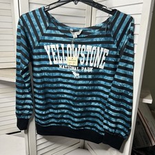 Yellowstone National Park Striped Turquoise Black Women's M by American Vintage