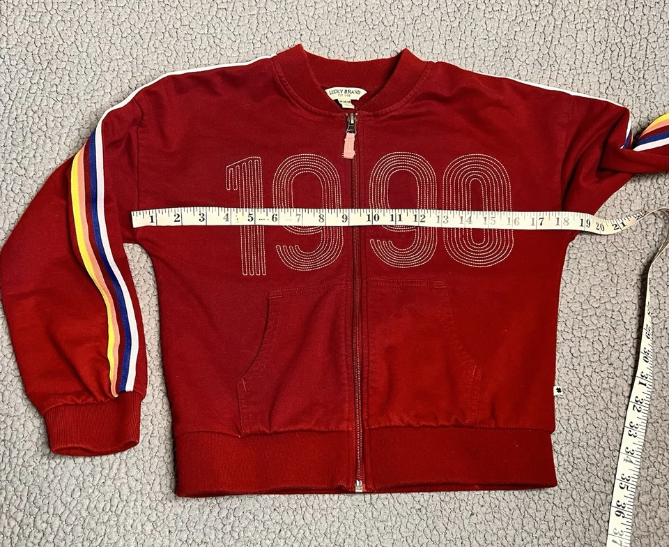 Куртка укороченная на молнии Lucky Brand бордовая для девочек 1990 размер средний - Изображение 4 из 4
