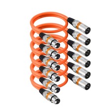 6 Pcs XLR Cables, 1.5 ft Microphone Cable for Live Recording Studios, Origin