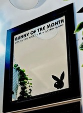 Image of Playboy Mirror Black Color, 10x12 Wood Framed Glass Mirror