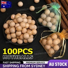 100x Cedar Wood Moth Balls Natural Repellent Damp Musty Clothes Wardrobe Drawer