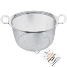 U.S. Kitchen Supply 3 Quart Stainless Steel Mesh Net Strainer Basket with a Wide