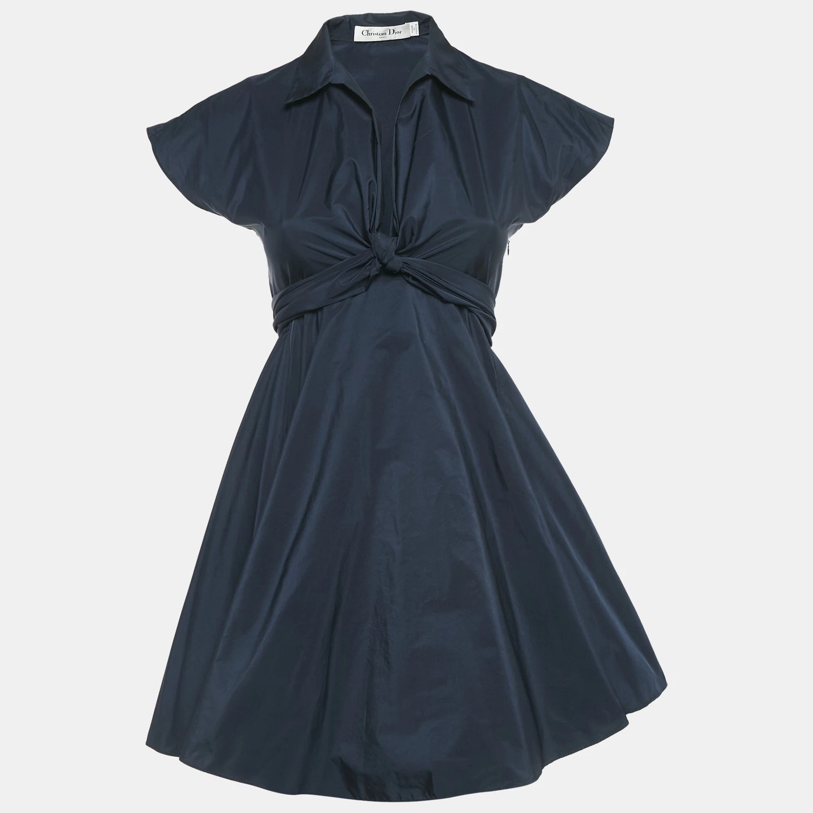 Mini abito Dior blu sintetico con dettagli allacciati S