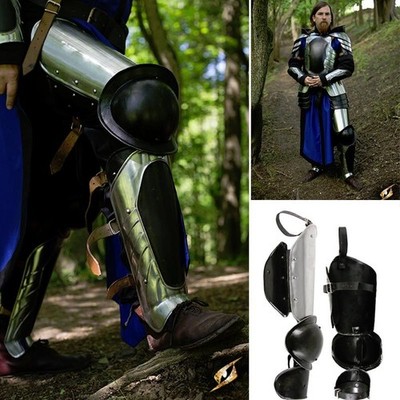 Black Ice Full Leg Armour 18 Gauge für Reenactment LARP & Display