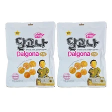 [2 Pack] Korean Dalgona Sugar Candy 200g | 추억의 달고나 | Crunchy Caramel Snack