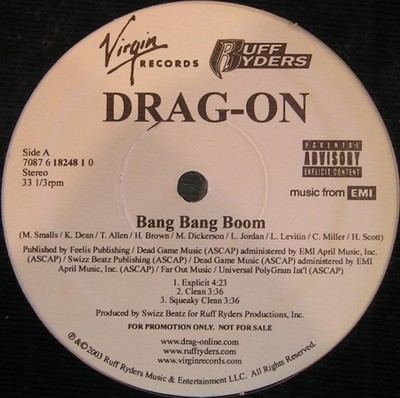 Drag-On, Bang Bang Boom, (12'', Promo), NM or M-, 4028980684