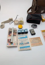 Vintage Camera Accessories & Film Lot – Kodak, Polaroid, Flashbulbs, Light Meter