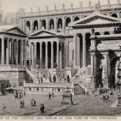 Ancient Rome Capitol Forum Architecture Scene 1894 Antique Print