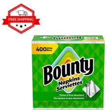 Bounty Paper Napkins, White, 400 Count