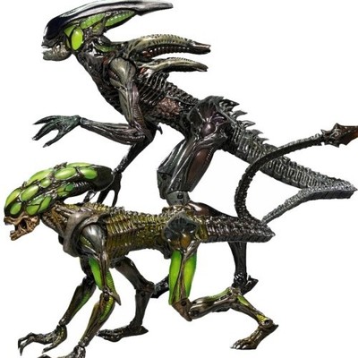 NECA Aliens: Fireteam Elite Burster and Spitter Alien 7 Inch Actionfiguren 2-Pac