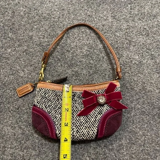 Bolso de Hombro De Colección Coach 8F01 Soho Tweed Demi Y2K Multicolor Gamuza Arco Brillante Foto 3 de 4