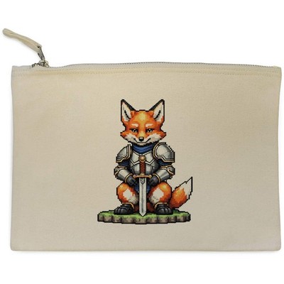 Canvas-Clutch/Zubehörtasche 'Pixel Art Fox Knight' (CL00053318)