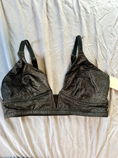 auden bralette NWT black metallic, deep v