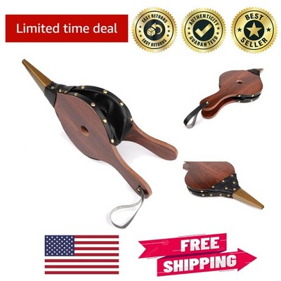 Effortless Fire Management with 15.5'' Classic Brown Wood Bellows - Easy to Use!