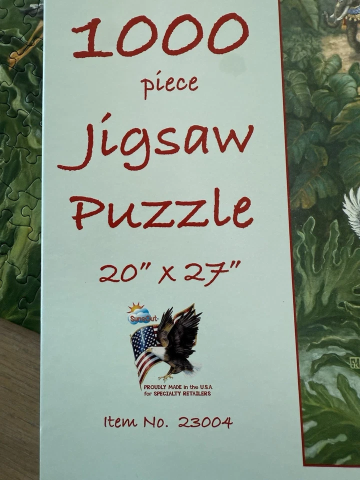 Sunsout 1000 pc Festival Bound by Janet Kruskamp Elephants India - Image 4 of 4