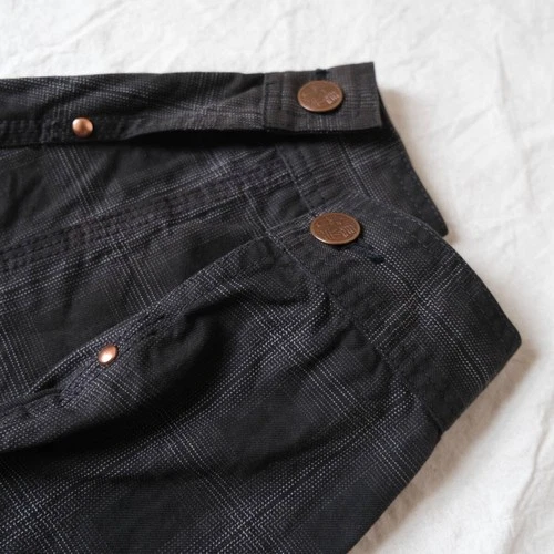 EVISU YAMANE 1ST Type Shadow Check Tracker Jacket Size 38 M Black Made in Japan image 5