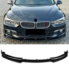 For 12-15 BMW F30 Base 3-Series Gloss Blk ABS Front Bumper Lip Spoiler Body Kit