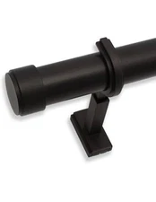 BlastHome Luxury 17 Inch Custom Curtain Rod 1  1/4" Diameter Brushed Dark Brown