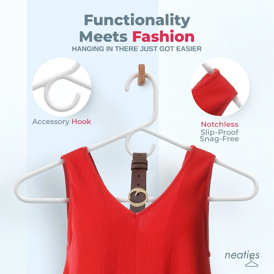 Neaties 超重型塑料衣架白色 (12、18、24、30、36、72 包)- — 第 4/4 张图片