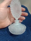 Perfume Bottle Large Rose Pattern Stopper  Satin Finish Cut Crystal. — photo 2