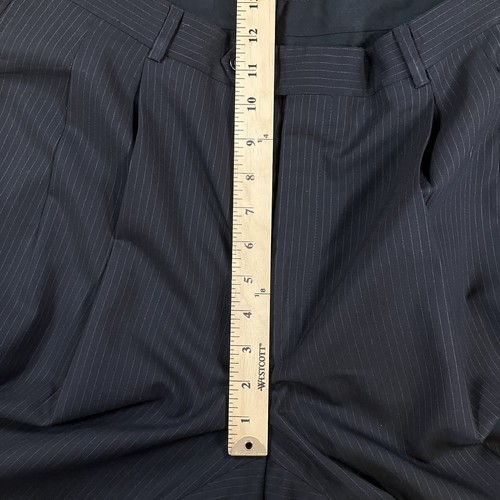 Jos A Bank Mens 40L x 34W Black Pinstripe 100% Wool 2-Piece Cuffed Pants Suit - Picture 21 of 23