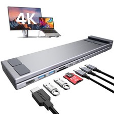 USB C Laptop Docking Station Stand, Dock Tablet Stand, 8 in 1 USB C Hub with ...