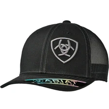 Ariat Youth Unisex Black With Grey Logo Snapback Ball Cap 1518101