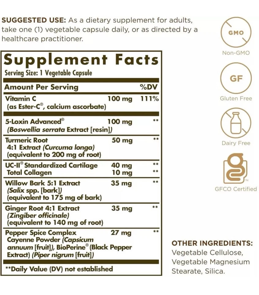 Solgar Nº 7 cápsulas vegetales Join Support - 90 unidades caducan 04/2027 Foto 4 de 4