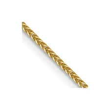 14K Yellow Gold .8mm Diamond-Cut Quadra Wheat Chain Necklace 20"