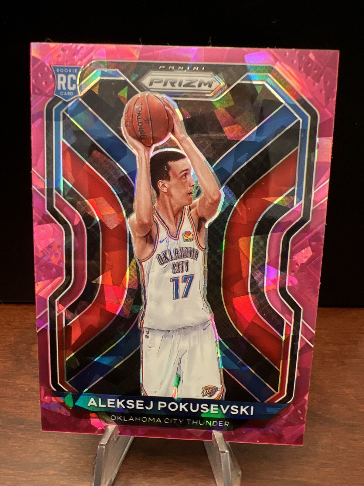 Aleksej Pokusevski 2020 Panini Prizm Pink Cracked Ice Prizm Rookie Card  #264
