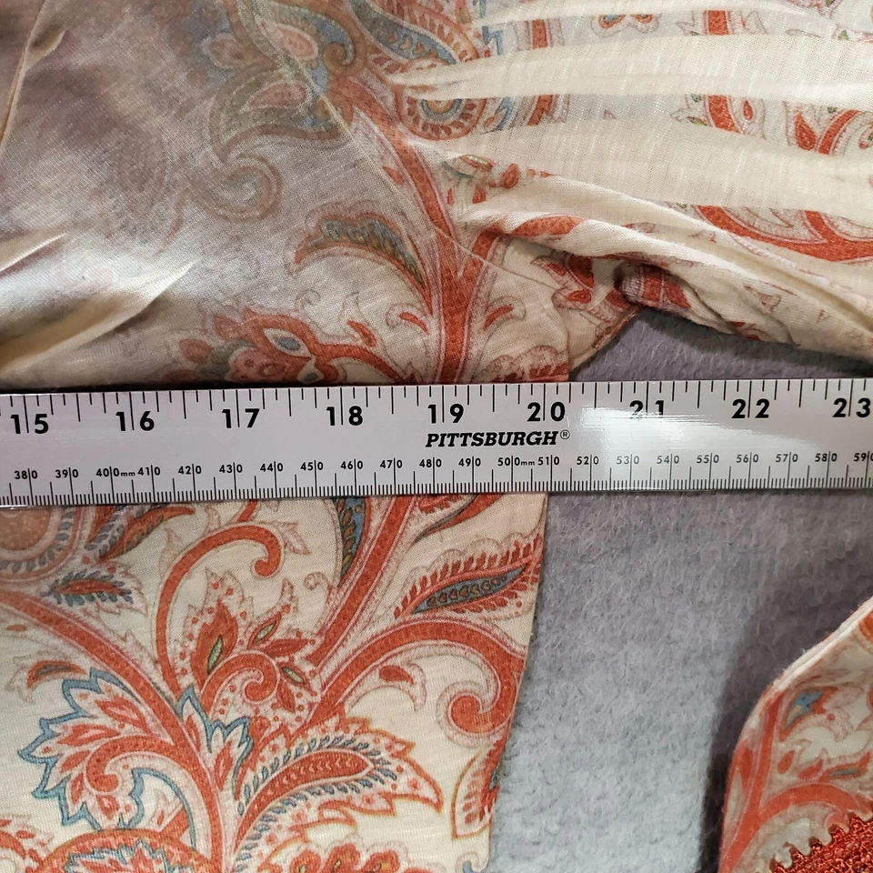 Blusa Boho Live And Let Live Mujer Grande Naranja Cachemira Manga 3/4 Foto 4 de 4