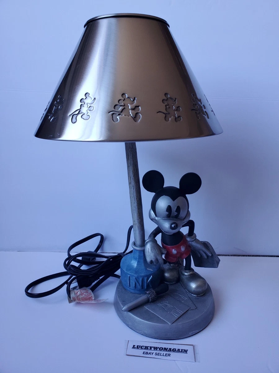 RARE Disney Mickey Mouse At The Ink Well Table Lamp Metal 2002 Hampton Bay Works