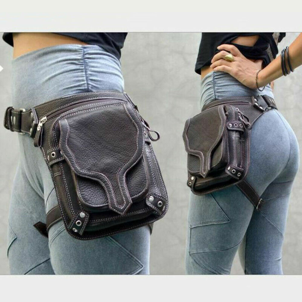 New Motorcycle Waist Pack Thigh Drop Leg Hip Bag Womens Belt Goth