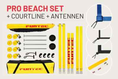Beachvolleyball - Funtec Pro Beach Set inkl. Courtlines
