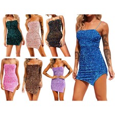 Womens Dress Holiday Clubwear Bodycon Streetwear Side Split Backless Low Cut