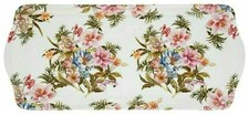 Tablett 39 x 17 x 2 cm Lily Rose geblümt Blu...